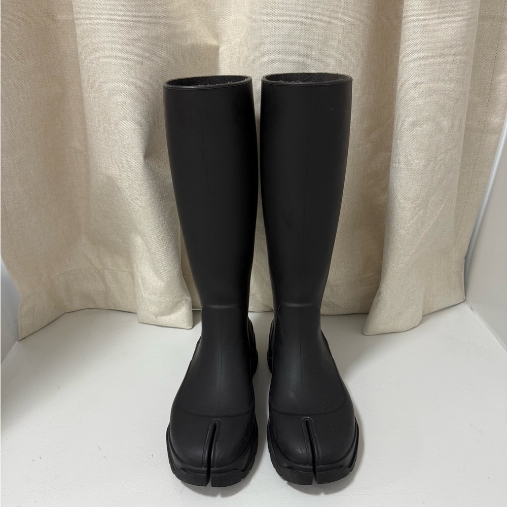 Maison Martin Margiela Black Knee-High Tabi Rain Boots